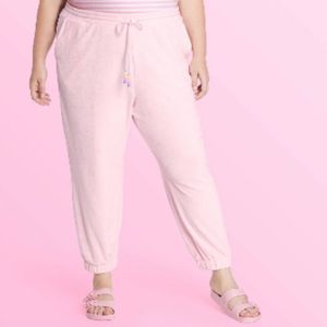Women's Plus Size Ankle Terry Jogger Pants - Stoney Clover Lane Light Pink 2X